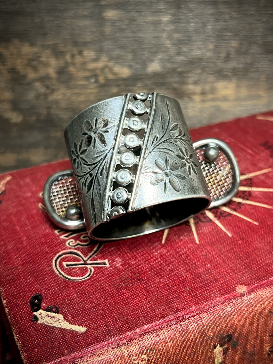 Late Victorian Silver Plate Napkin Ring w/ Tennis/Wimbledon Theme