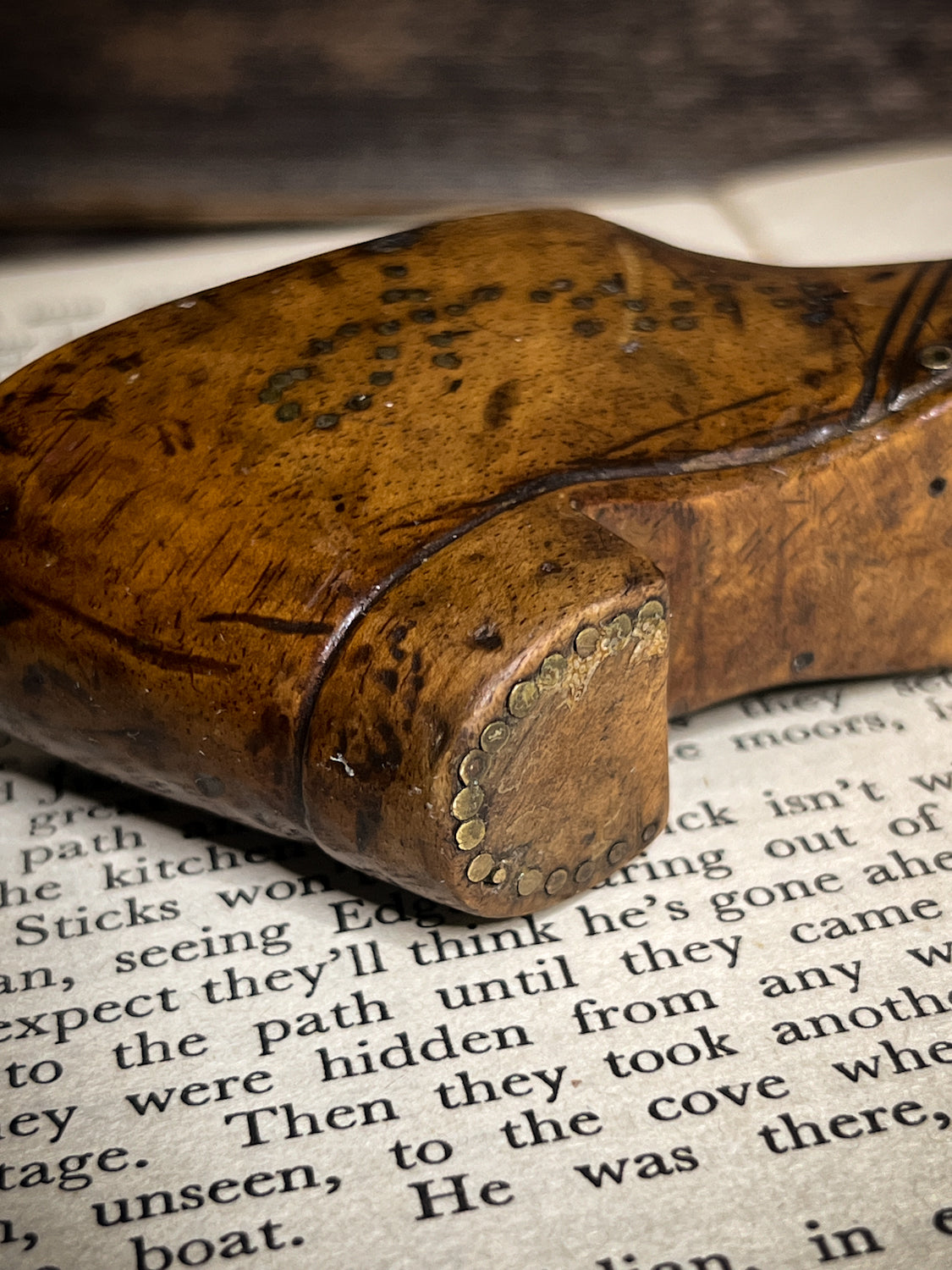 Fantastic Late Georgian Shoe Snuff Box w/ Pique Work, Love Token