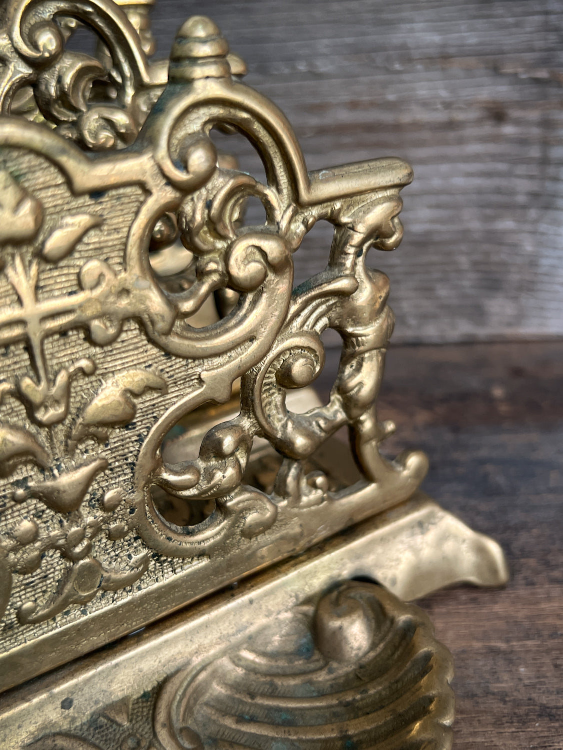 Cast Brass Victorian Era Letter Holder w/ Beautiful Detailing