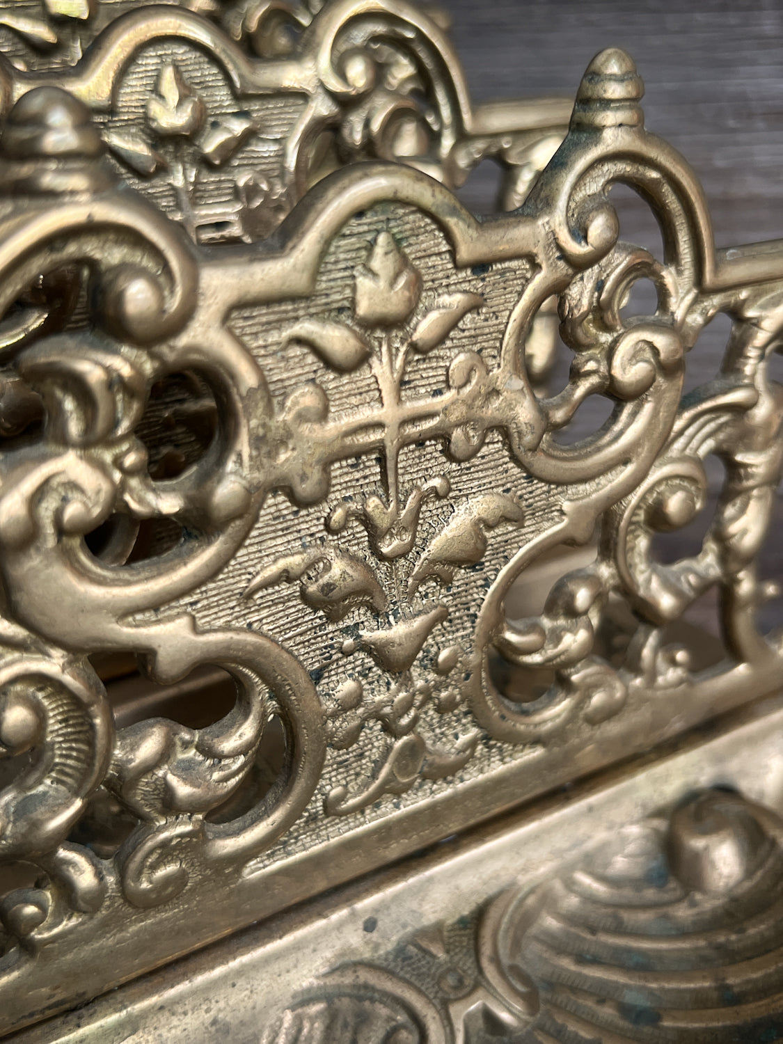 Cast Brass Victorian Era Letter Holder w/ Beautiful Detailing