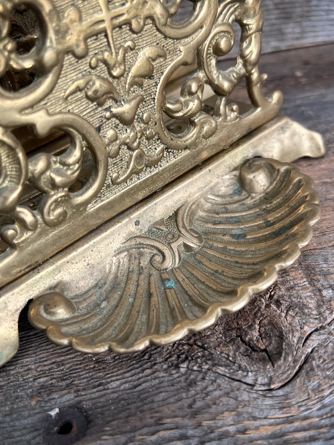 Cast Brass Victorian Era Letter Holder w/ Beautiful Detailing