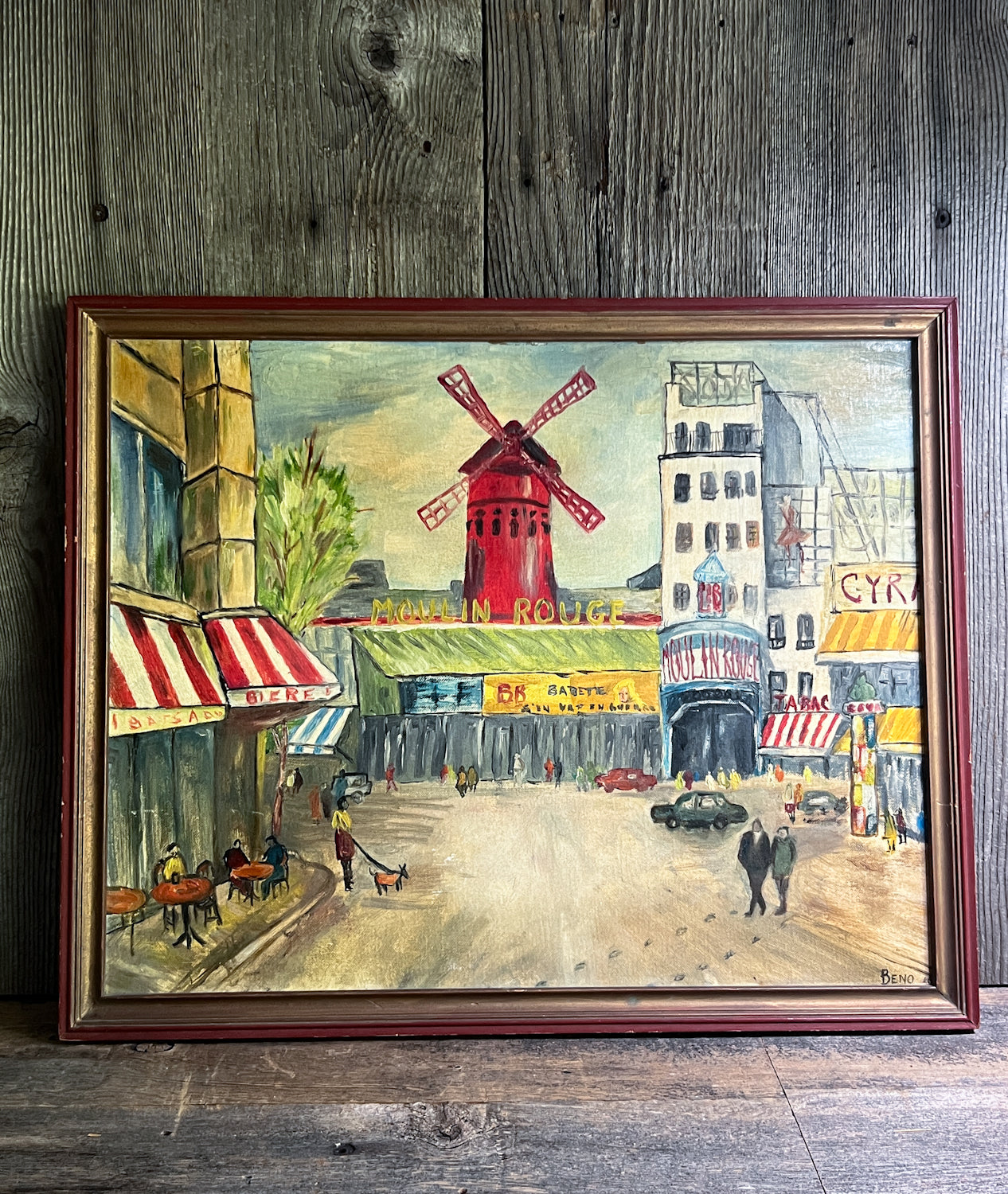 Lovely Original Oil Painting of the Famous "Moulin Rouge"