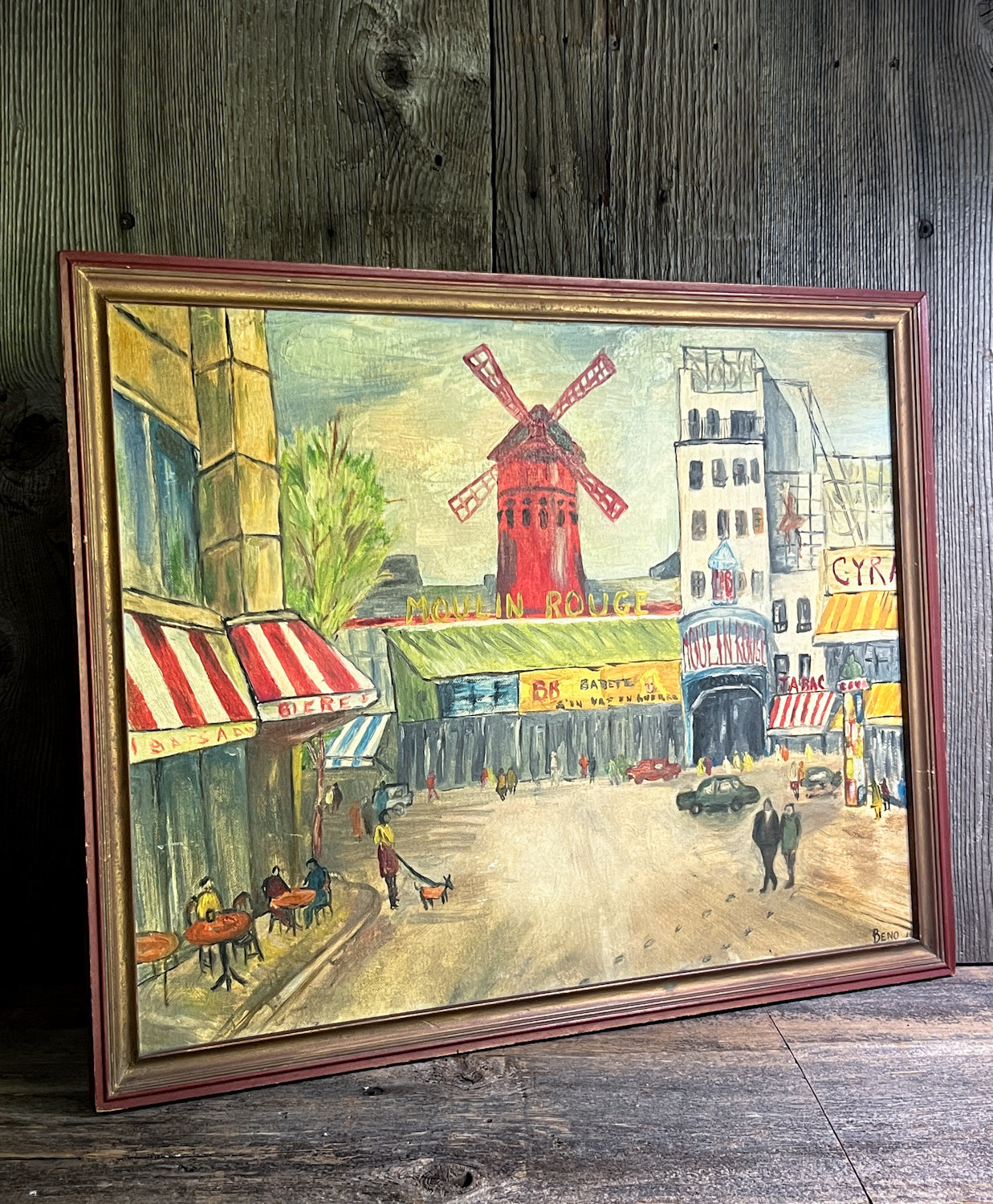 Lovely Original Oil Painting of the Famous "Moulin Rouge"