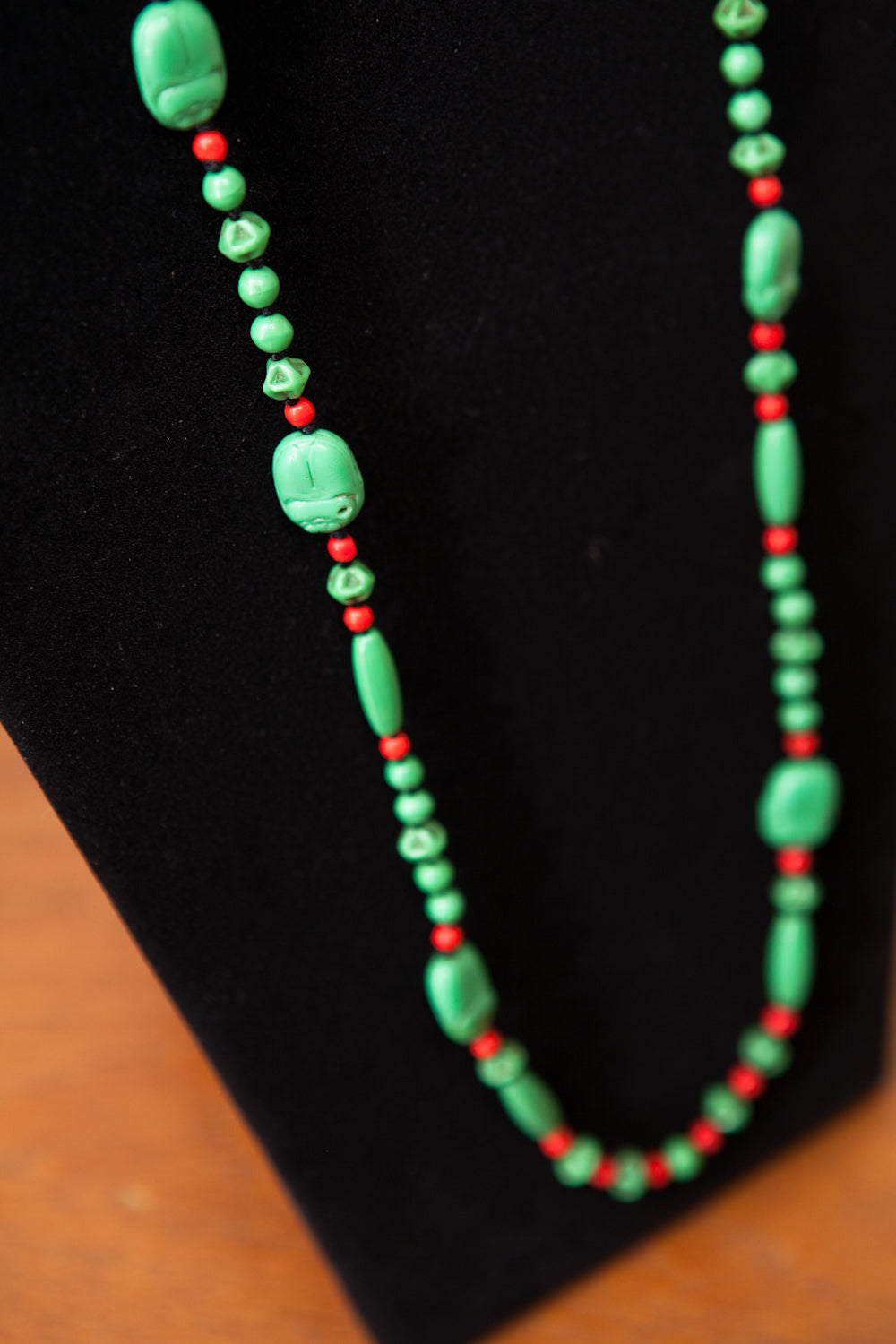 Gorgeous 1920s Glass Bead and Scarab Necklace by the Neiger Brothers