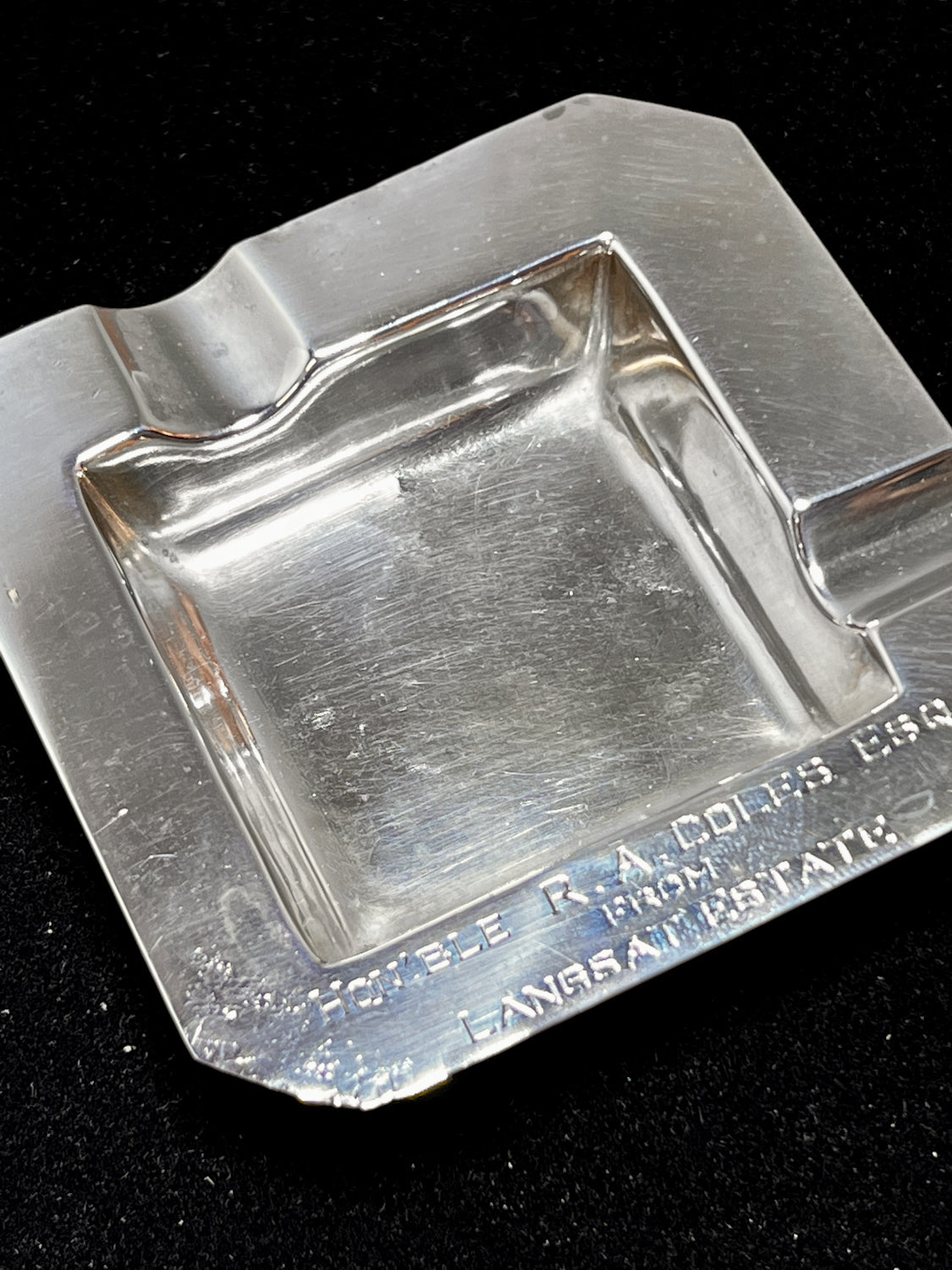 Fabulous Art Deco Sterling Silver Ashtray with History