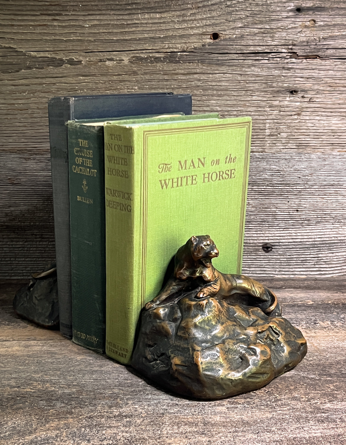 Art Deco Era Tiger Bookends with Copper Finish